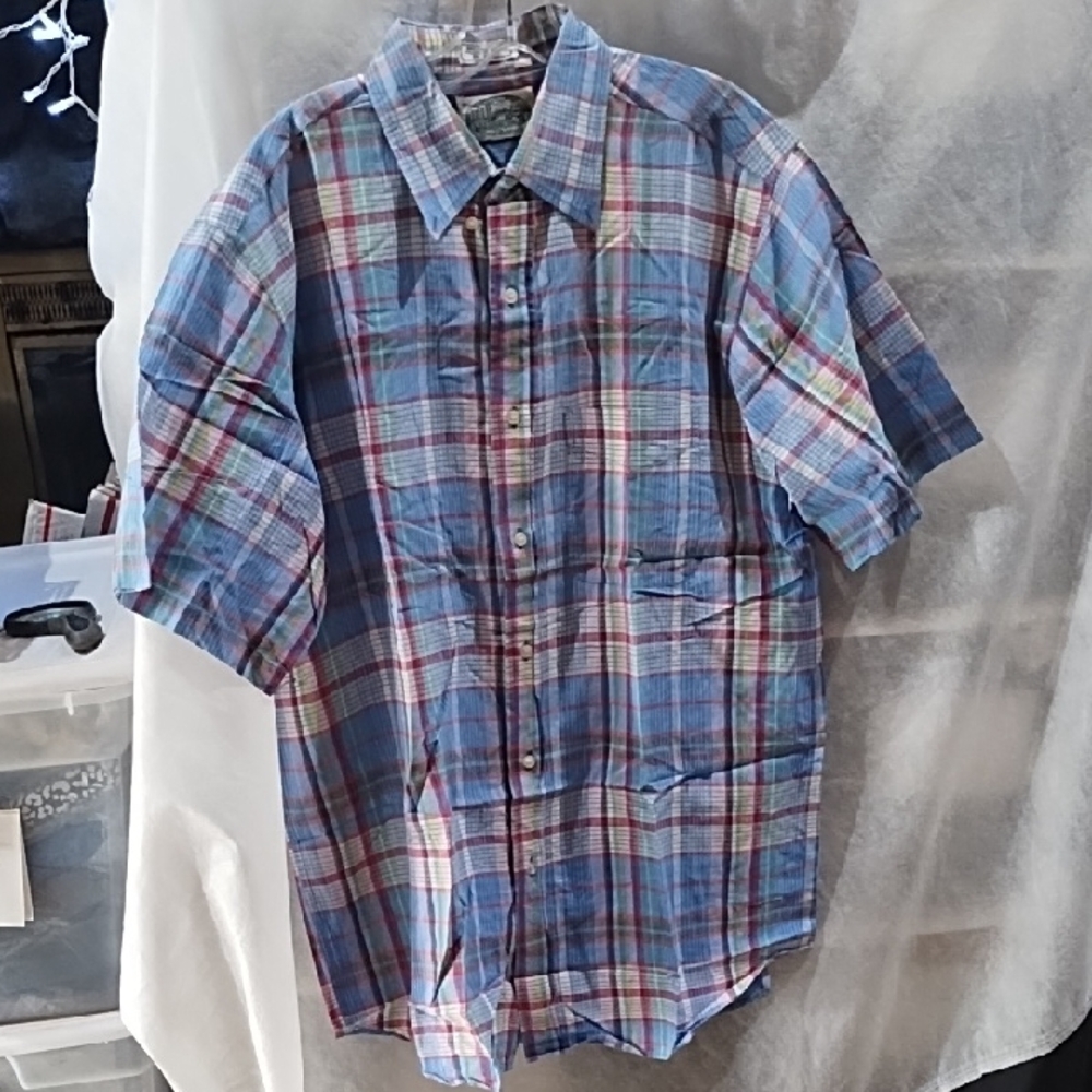 Men's Blue Plaid Shirt